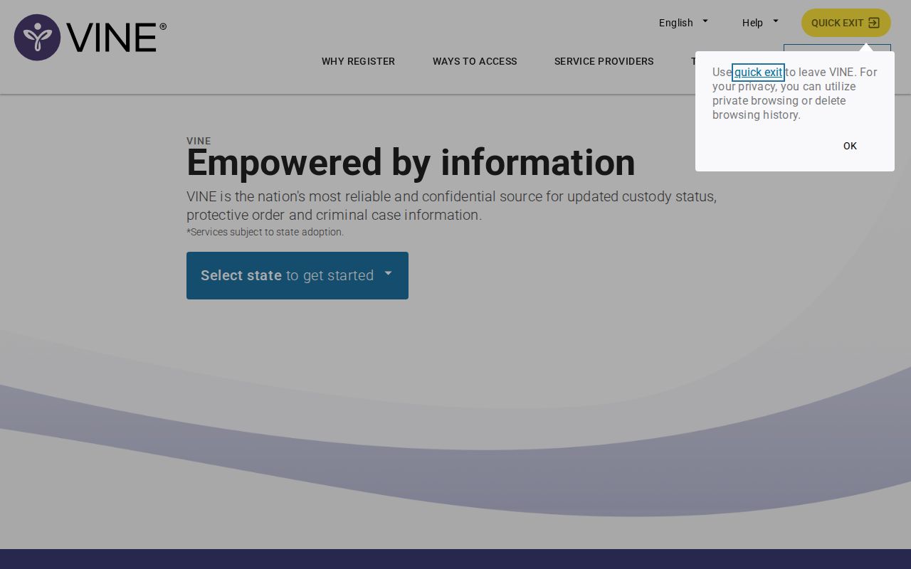 Lawrence County VINELink inmate check search screen